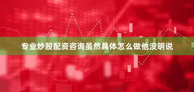 专业炒股配资咨询虽然具体怎么做他没明说